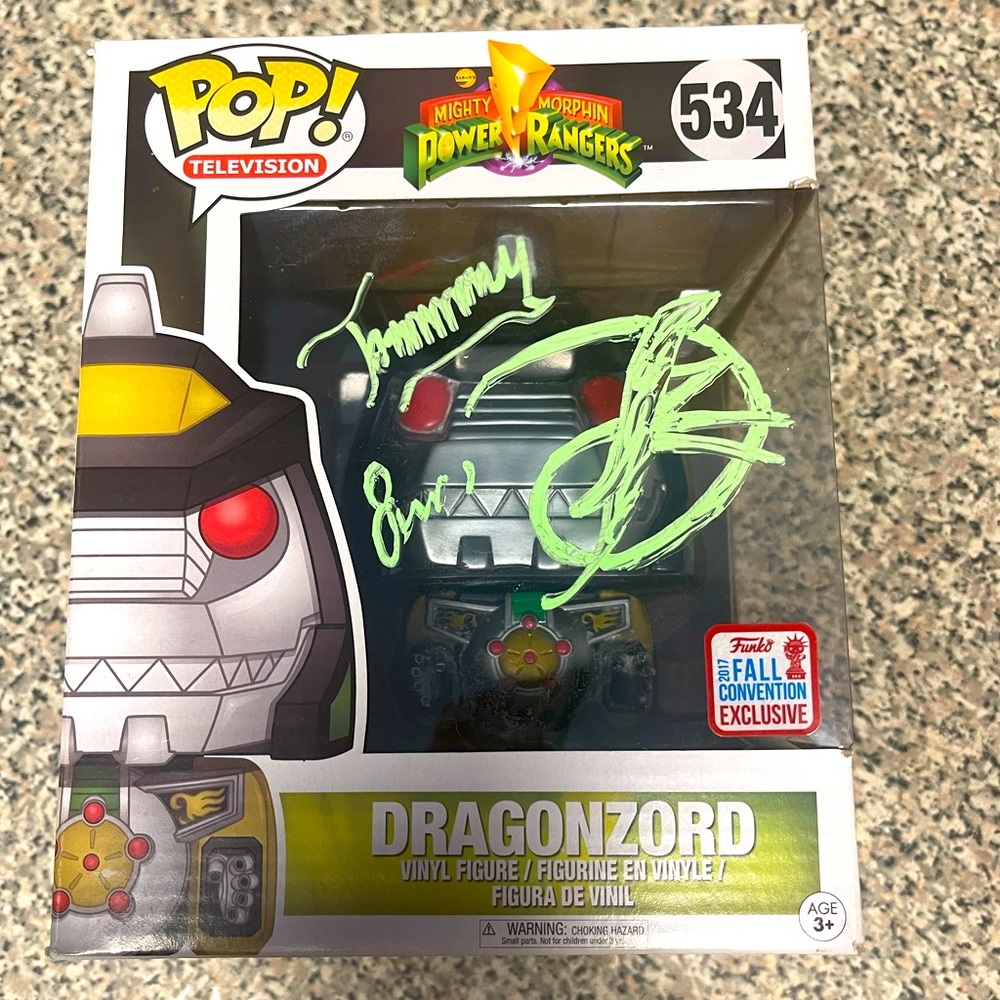 Power Ranger Dragonzord Funko Pop signed by Jason Frank